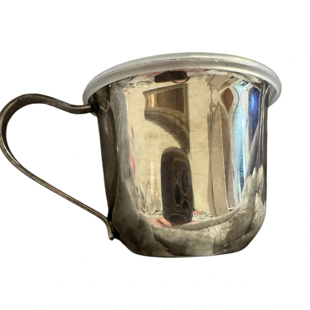 Vintage Leonard Silverplate Hong Kong Child's Sippy Cup w/ Lid - Picture 7 of 8